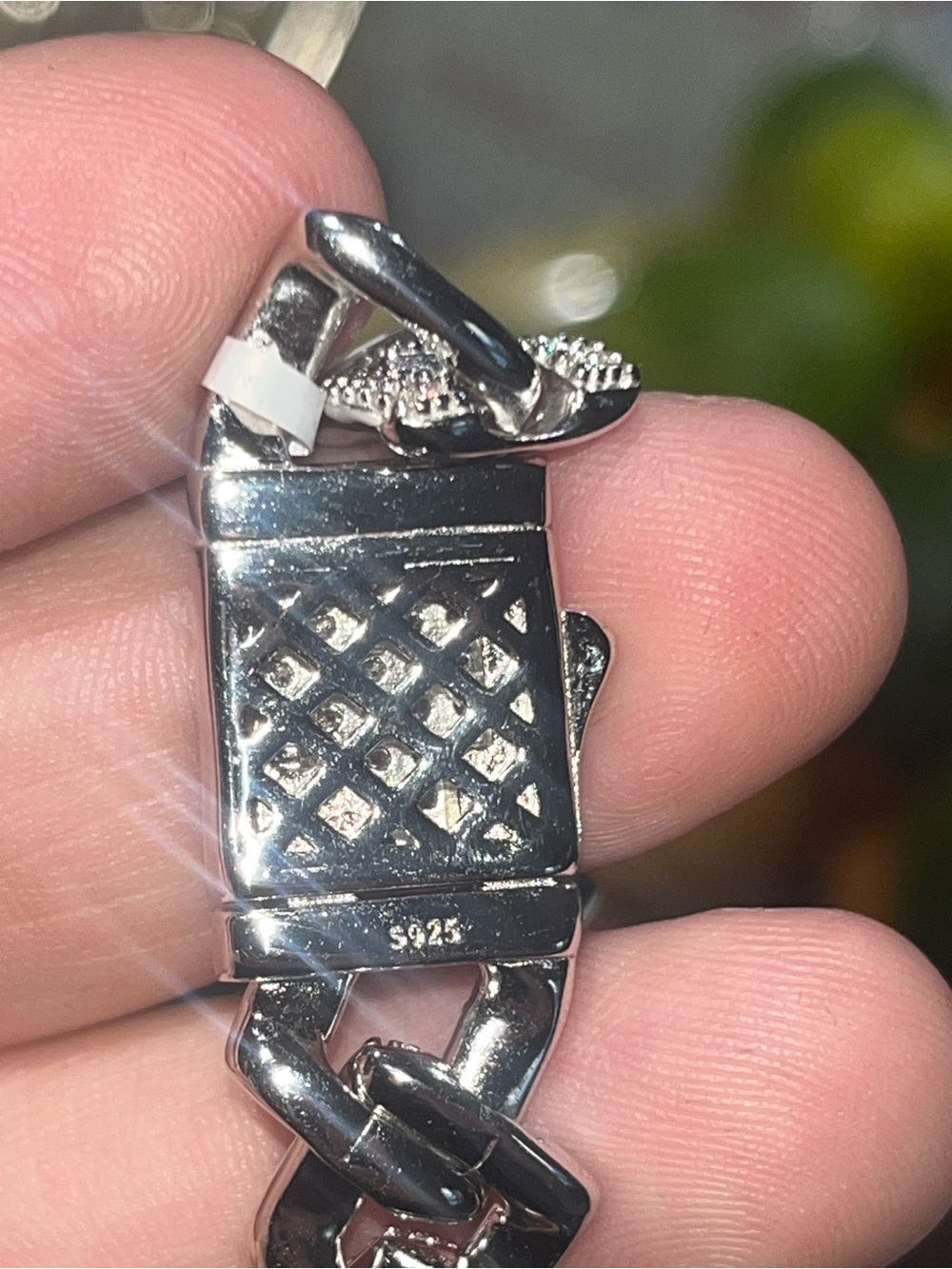 13mm Moissanite Cuban Link Chain 22" - 96g Solid 925 Silver - PASSES TESTER - Picture 5 of 5